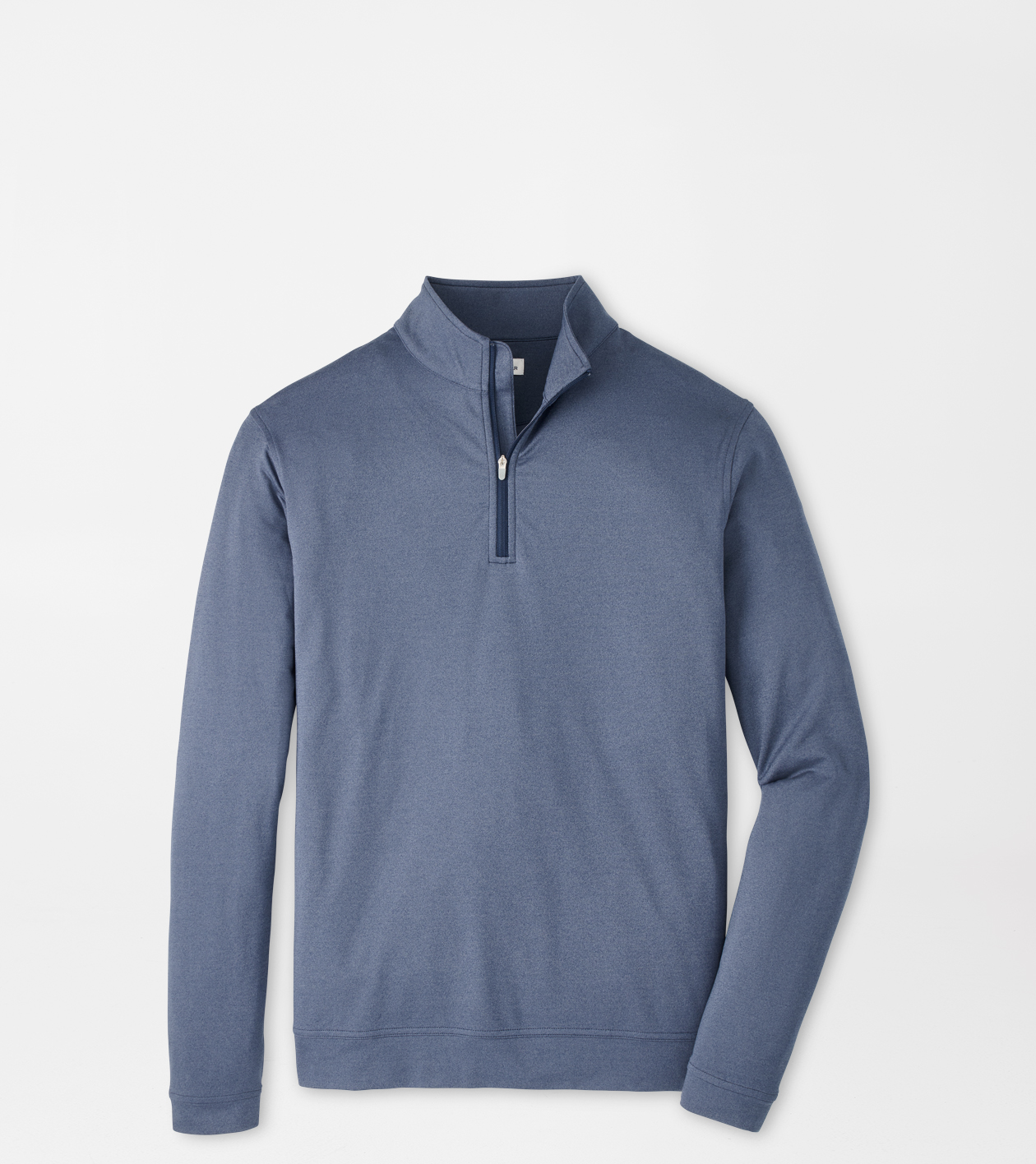 Man wearing a navy Peter Millar quarter-zip